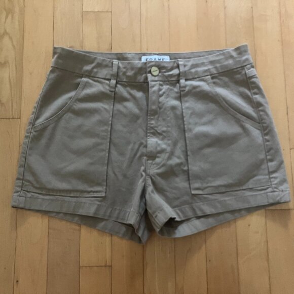 Tan FRAME Shorts, Size 27